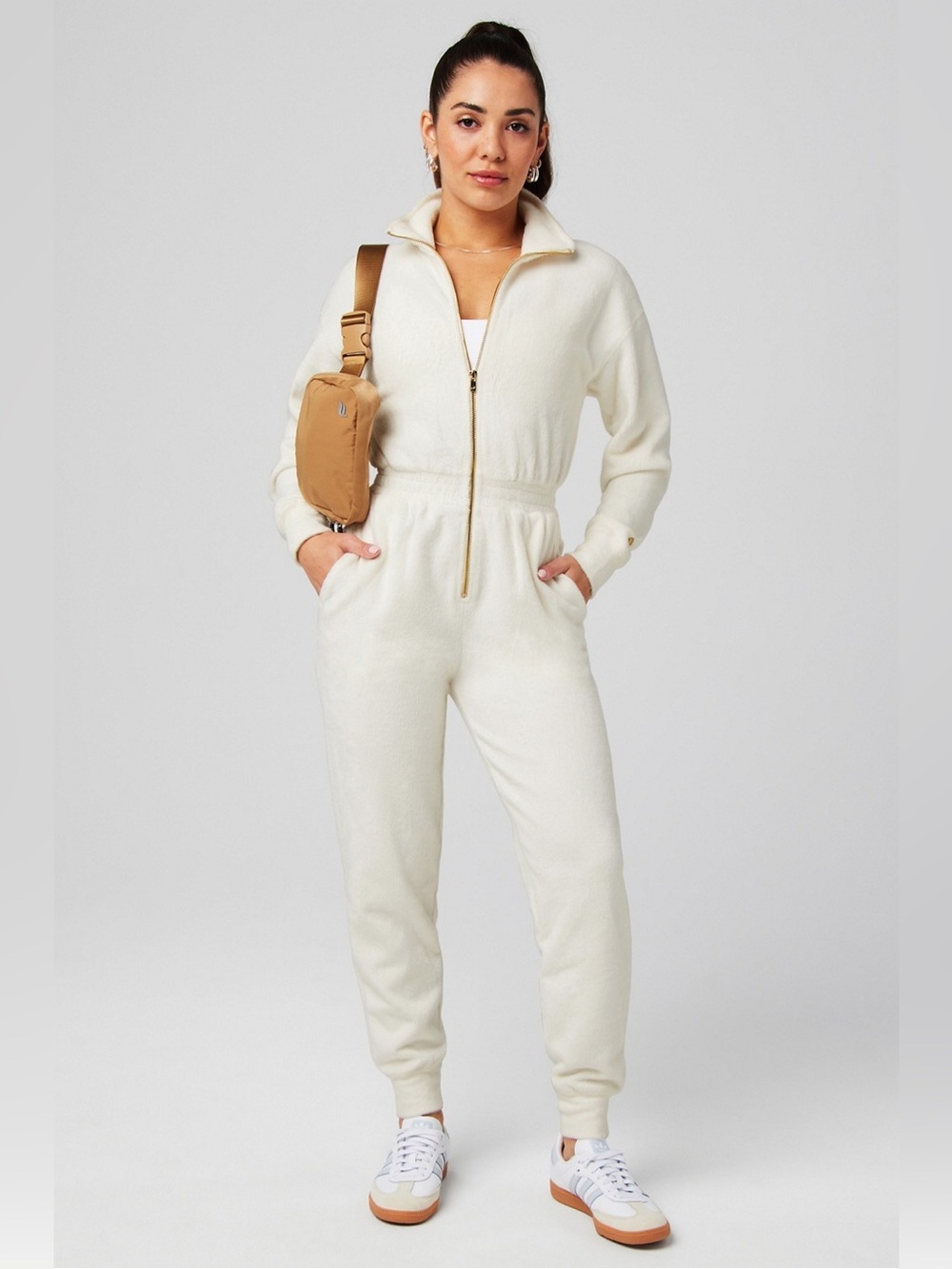 fabletics cozy cord zip onesie